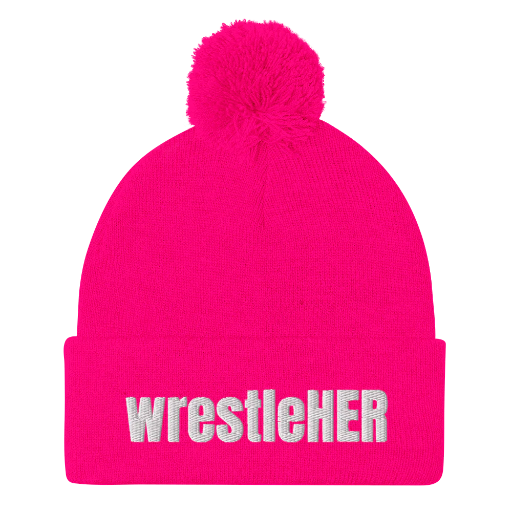 wrestleHER Pom-Pom Knit Cap