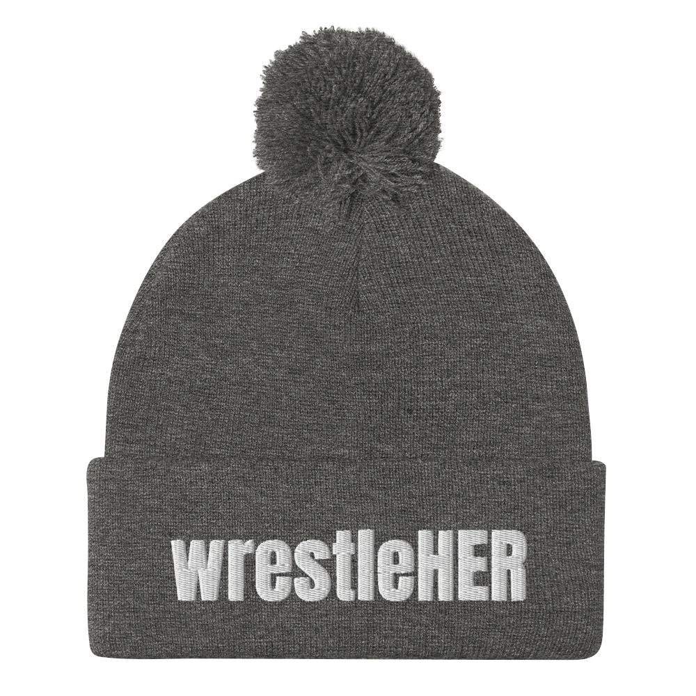 wrestleHER Pom-Pom Knit Cap