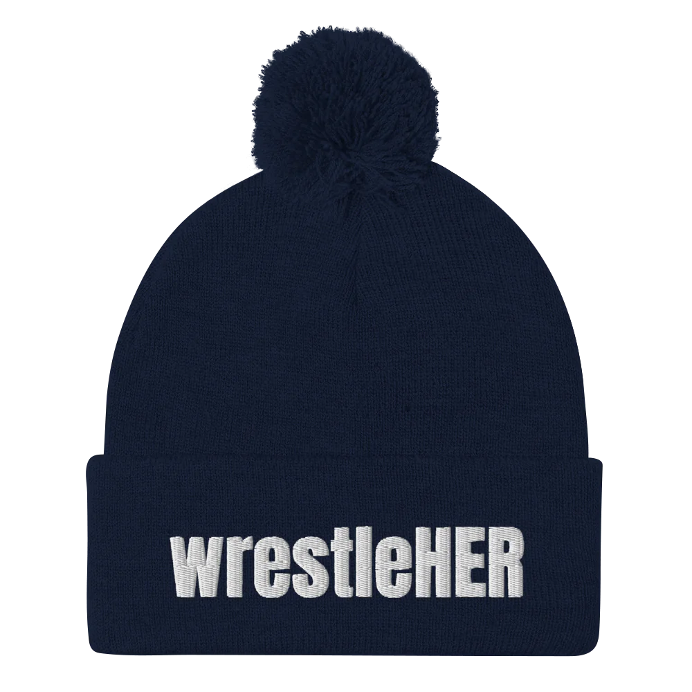 wrestleHER Pom-Pom Knit Cap