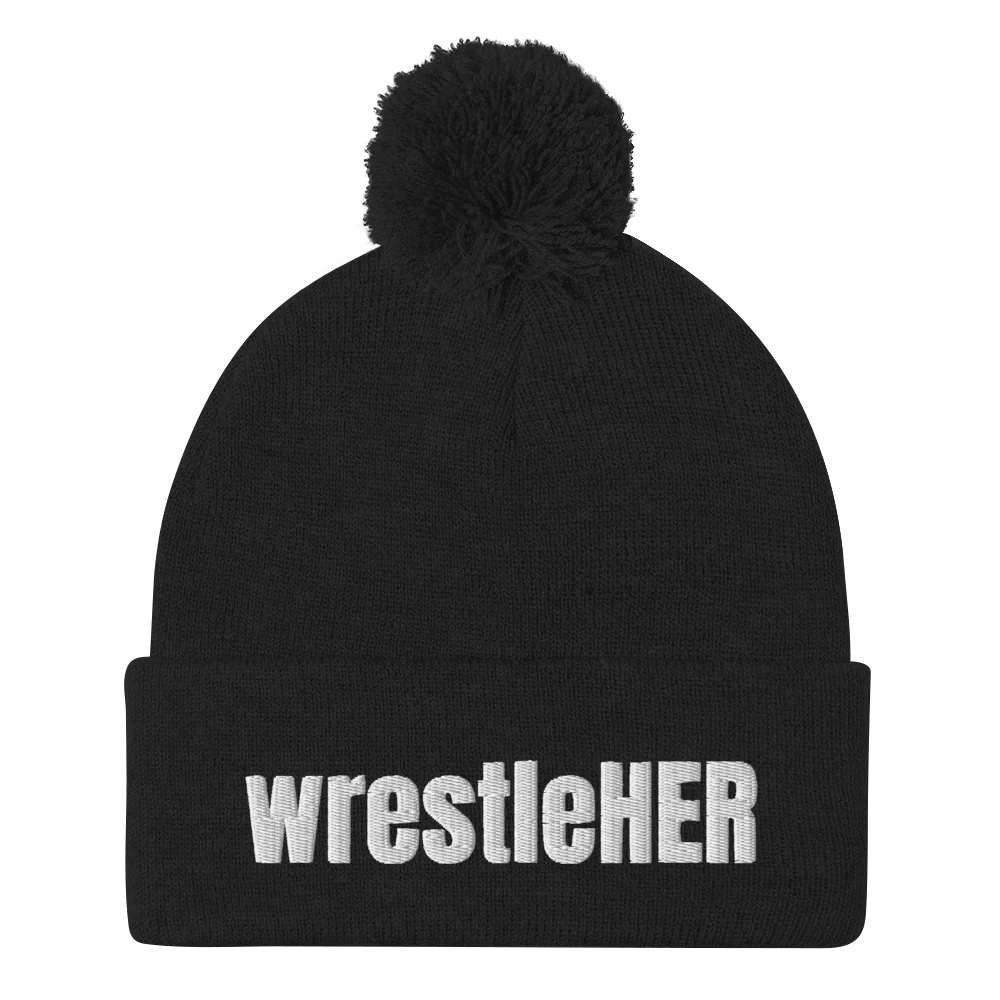 wrestleHER Pom-Pom Knit Cap