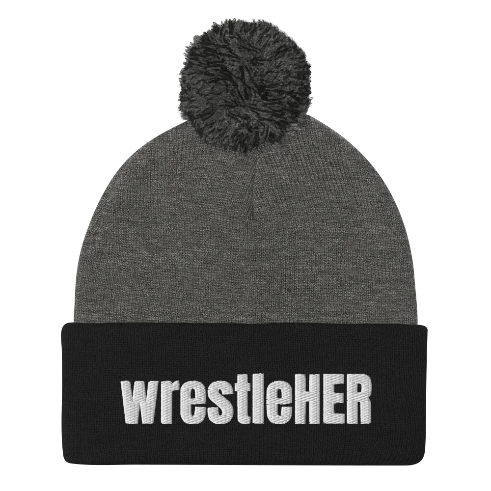 wrestleHER Pom-Pom Knit Cap