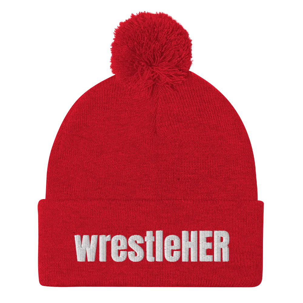 wrestleHER Pom-Pom Knit Cap