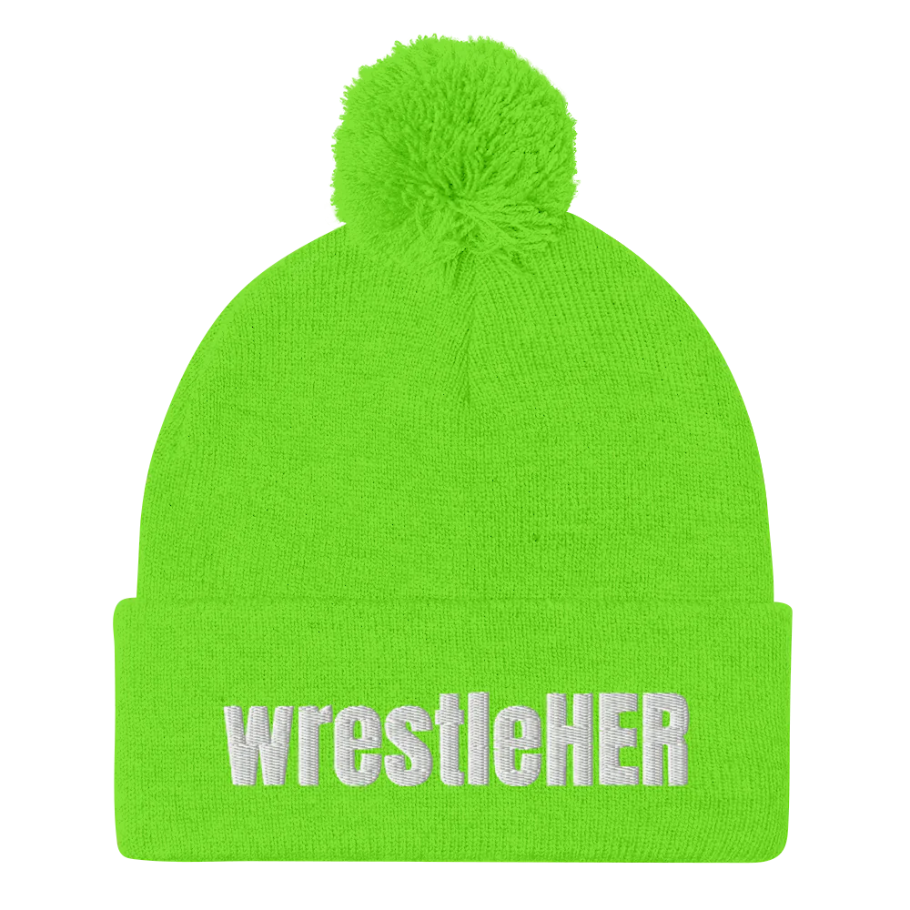 wrestleHER Pom-Pom Knit Cap