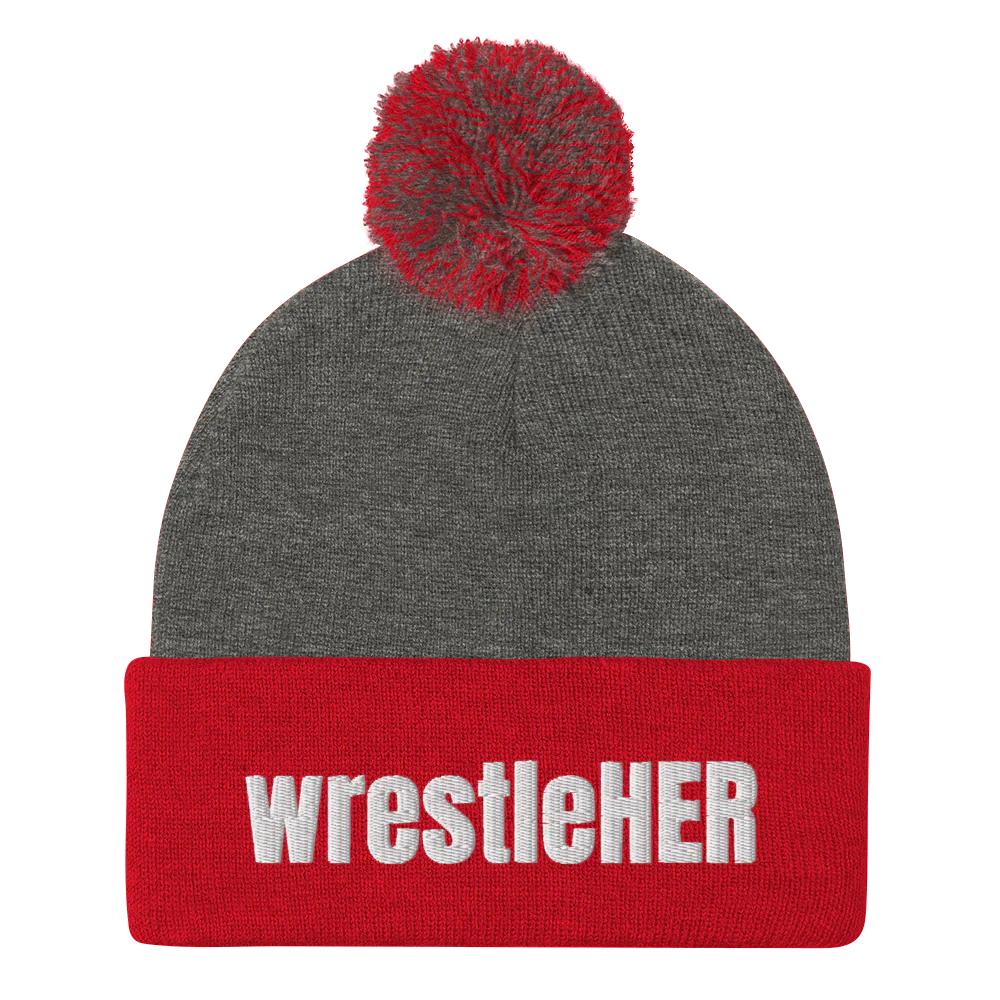 wrestleHER Pom-Pom Knit Cap