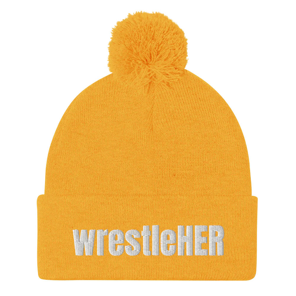 wrestleHER Pom-Pom Knit Cap